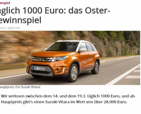 WAZ Oster-Gewinspiel Suzuki Vitara zu gewinnen